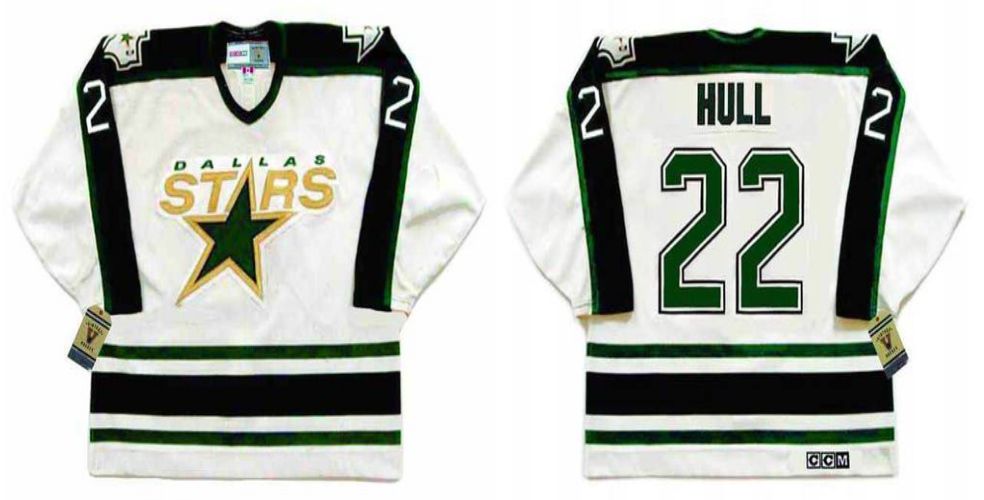 2019 Men Dallas Stars 22 Hull White CCM NHL jerseys